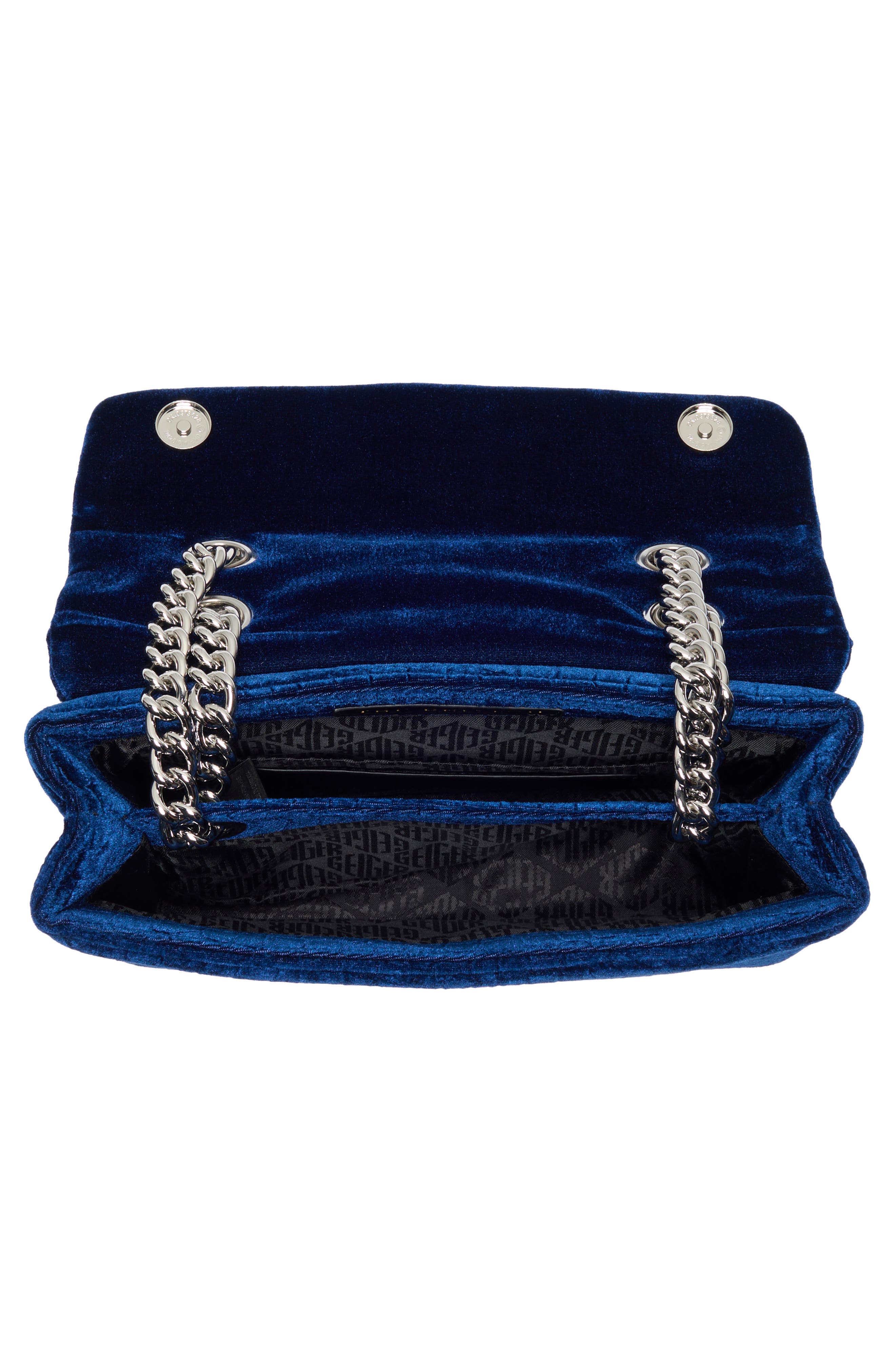 Kurt Geiger London Brixton Velvet Shoulder Bag, Alternate, color, Navy