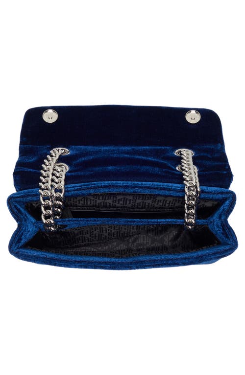 Kurt Geiger London Brixton Velvet Shoulder Bag In Blue