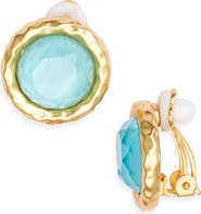 Karine Sultan Bezel Round Clip-On Earrings
