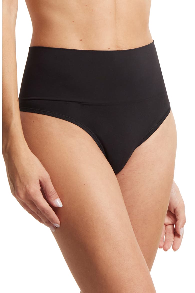 Body Mid Rise Thong, Alternate, color, BLACK