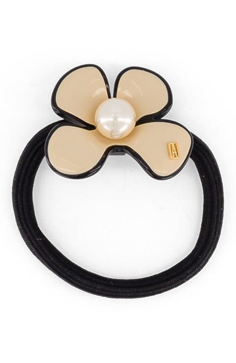 Gambetta Flower Pearl Acetate Hair Tie