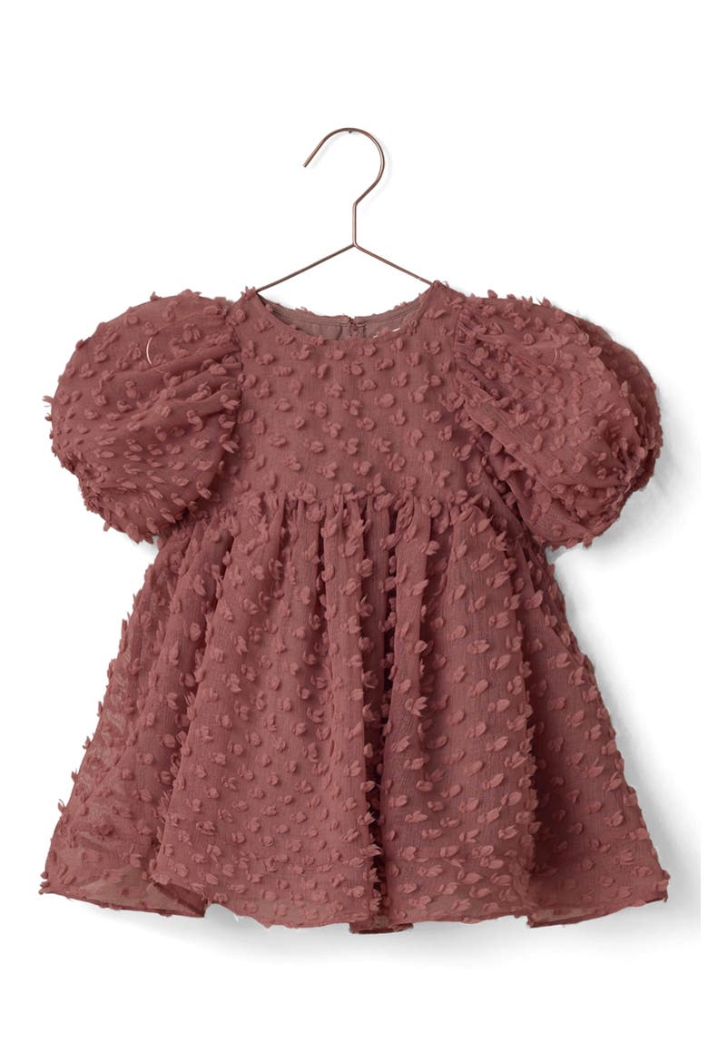 Kids' Luna Popcorn Babydoll Dress, Main, color, RASPBERRY