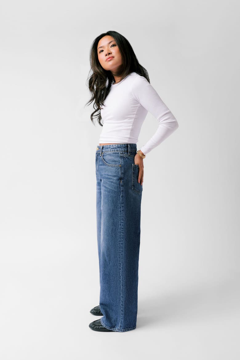 The Kiki Petite Mid Rise Baggy Jean, Alternate, color, Sapphire