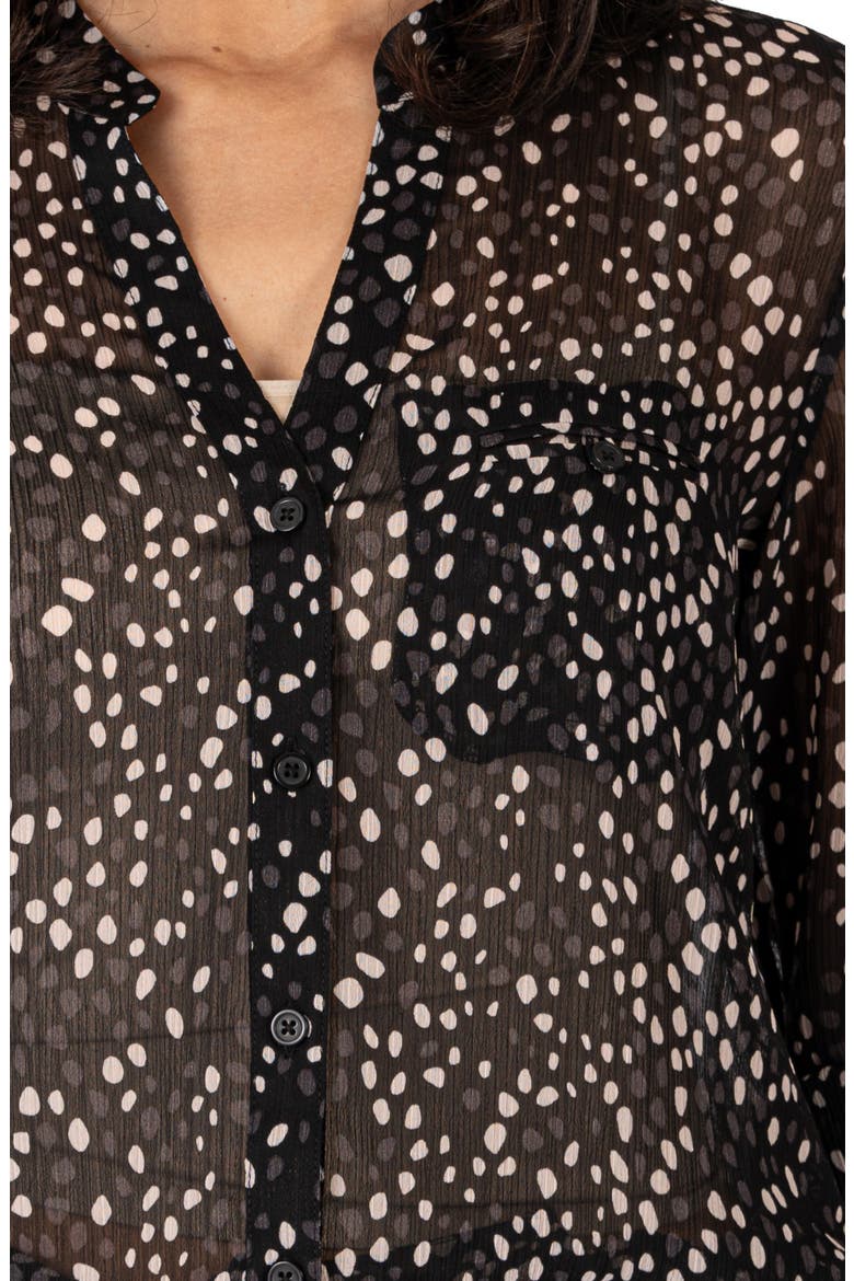 Jasmine Chiffon Button-Up Shirt, Alternate, color, POISSY-BLACK/ CH
