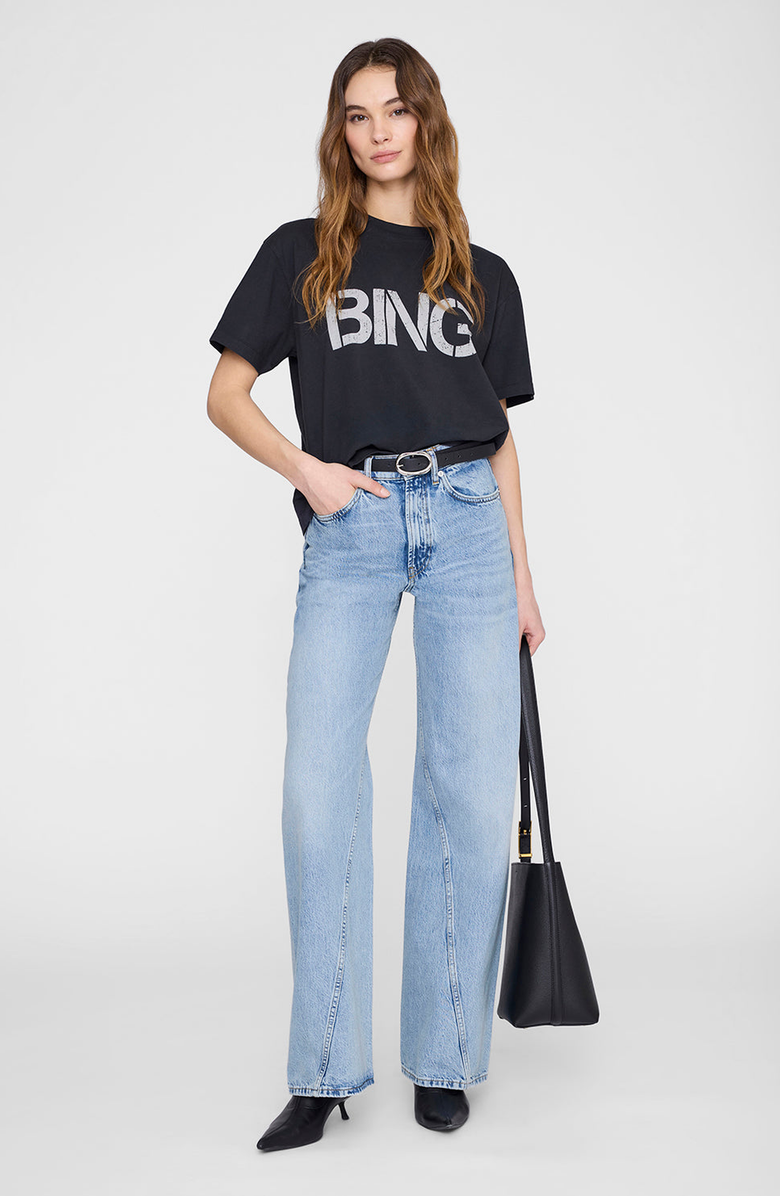 ANINE BING Wagner Stencil Tee, Main, color, Vintage Black