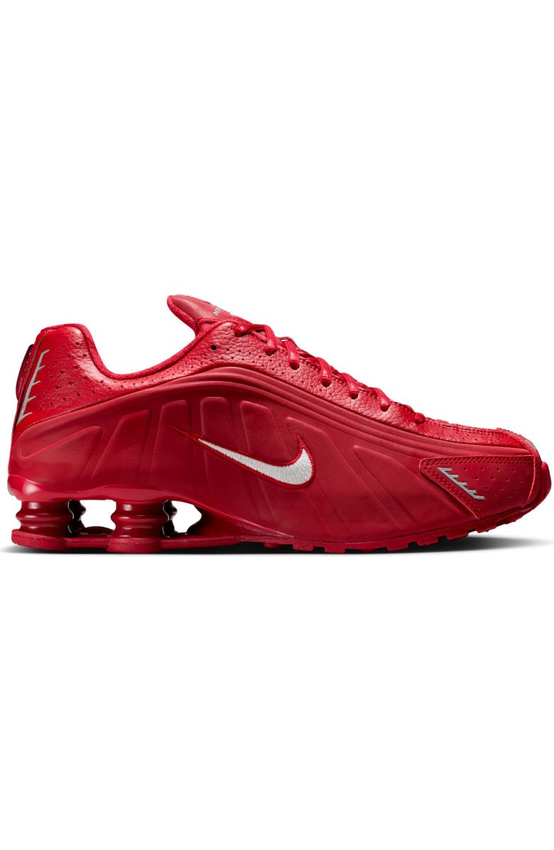Nike Shox R4 Sneaker, Alternate, color, Gym Red/ Metallic Silver
