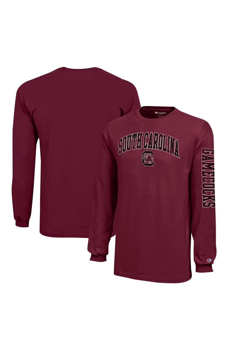 Champion Youth Champion Garnet South Carolina Gamecocks Distressed Arch Over Logo Long Sleeve T-Shirt, Main, color, Garnet