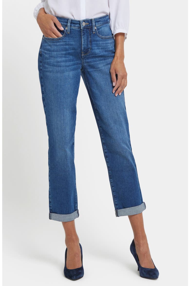 Margot Girlfriend Jeans, Main, color, OPERA BLUE
