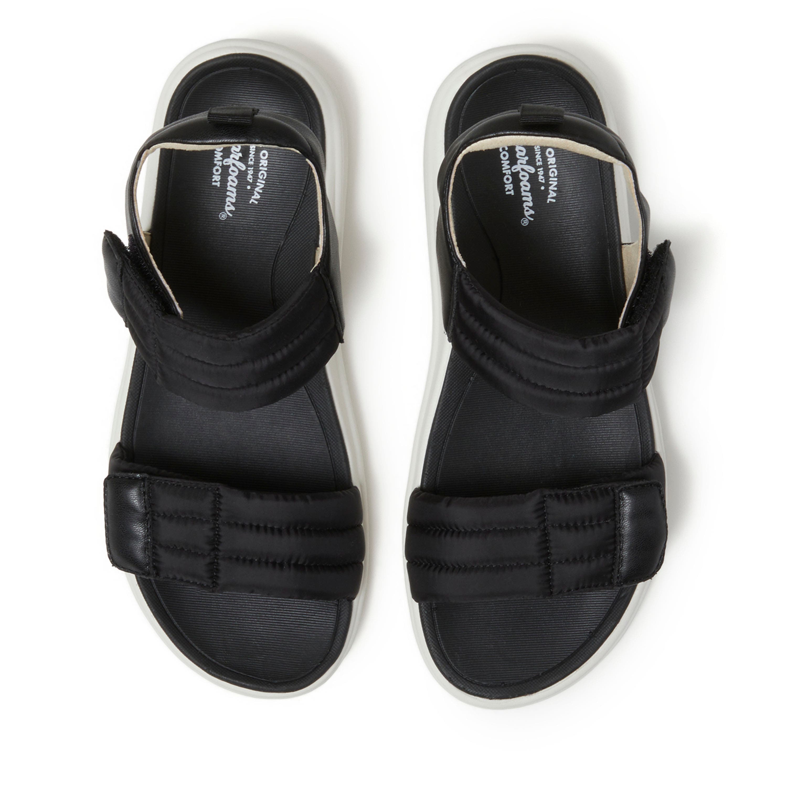 DEARFOAMS Thea Quarter Strap Sandal, Alternate, color, Black