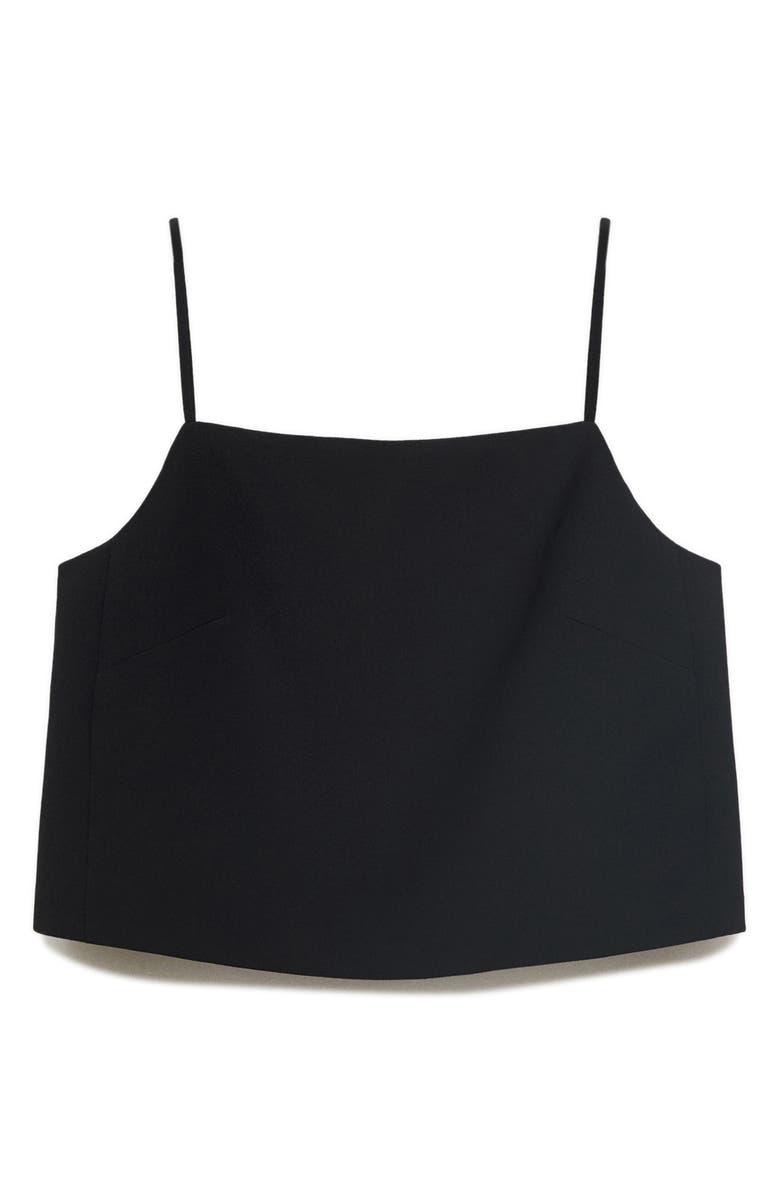 MANGO Button Back Crop Camisole, Alternate, color, Black