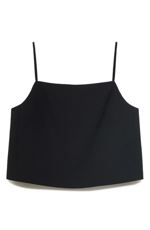 Mango Button Back Crop Camisole In Black