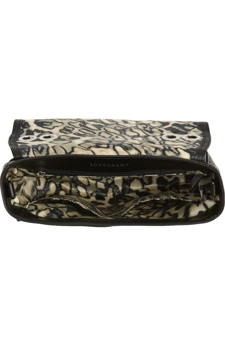 Longchamp Small Leather Crossbody Bag, Alternate, color, Black