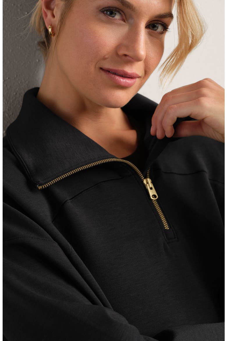 DreamGlow Half Zip, Alternate, color, PURE BLACK