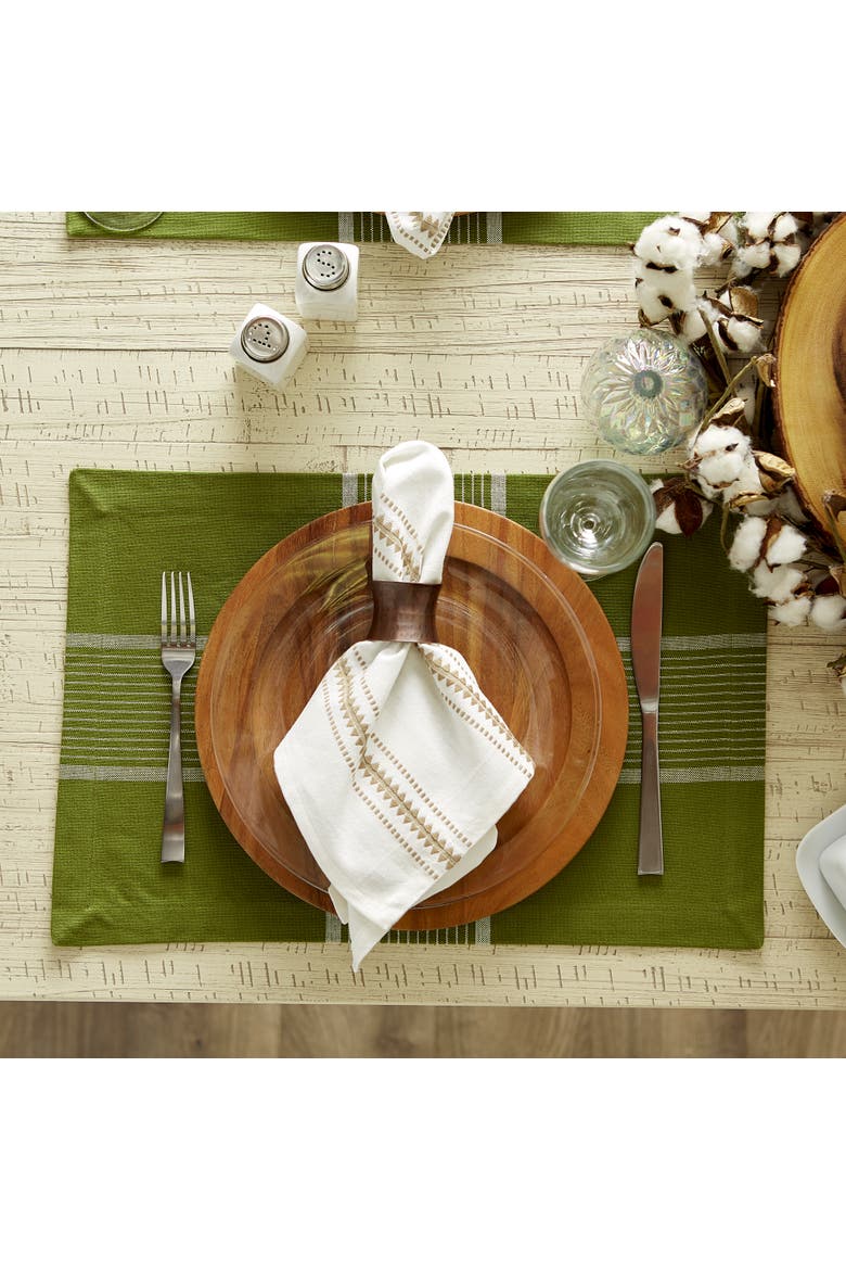 Fiesta Check Placemat Set/6, Alternate, color, Green
