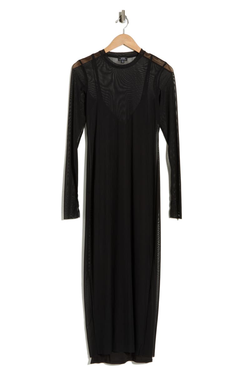 AFRM Ashland Midi Dress, Main, color, Noir