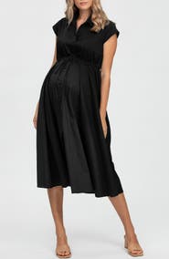 PIETRO BRUNELLI MATERNITY Short Sleeve Maternity Shirtdress
