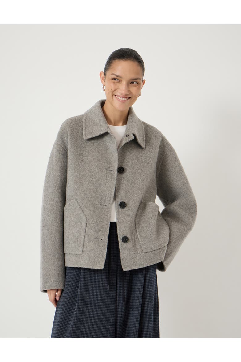 Pure Wool Double Faced Jacket, Alternate, color, Light Grey Marl