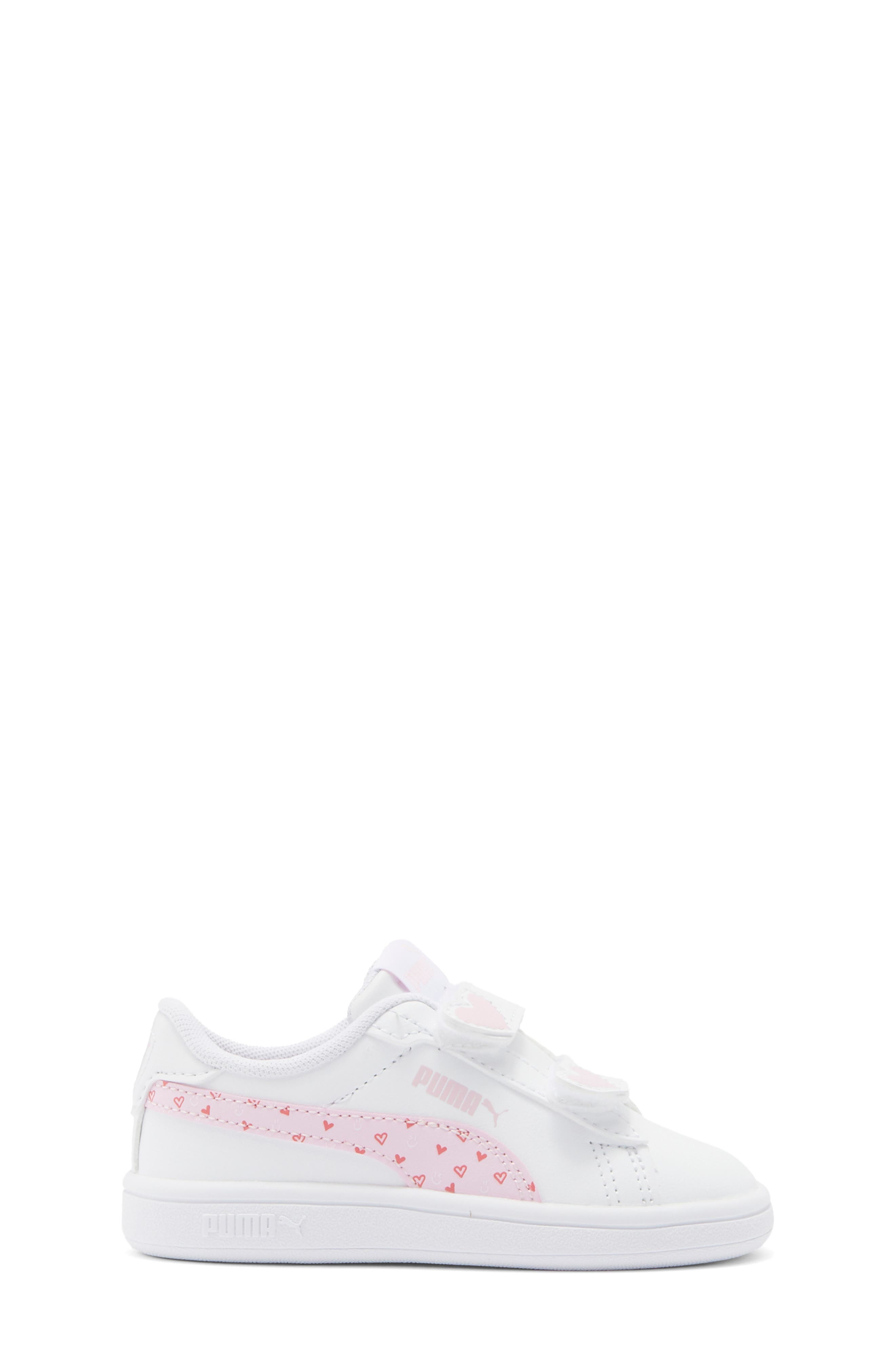 PUMA Kids' Smash 3.0 Hearty V Sneaker, Alternate, color, Puma White/ Pearl Pink