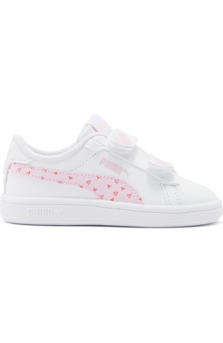 PUMA Kids' Smash 3.0 Hearty V Sneaker, Alternate, color, Puma White/ Pearl Pink