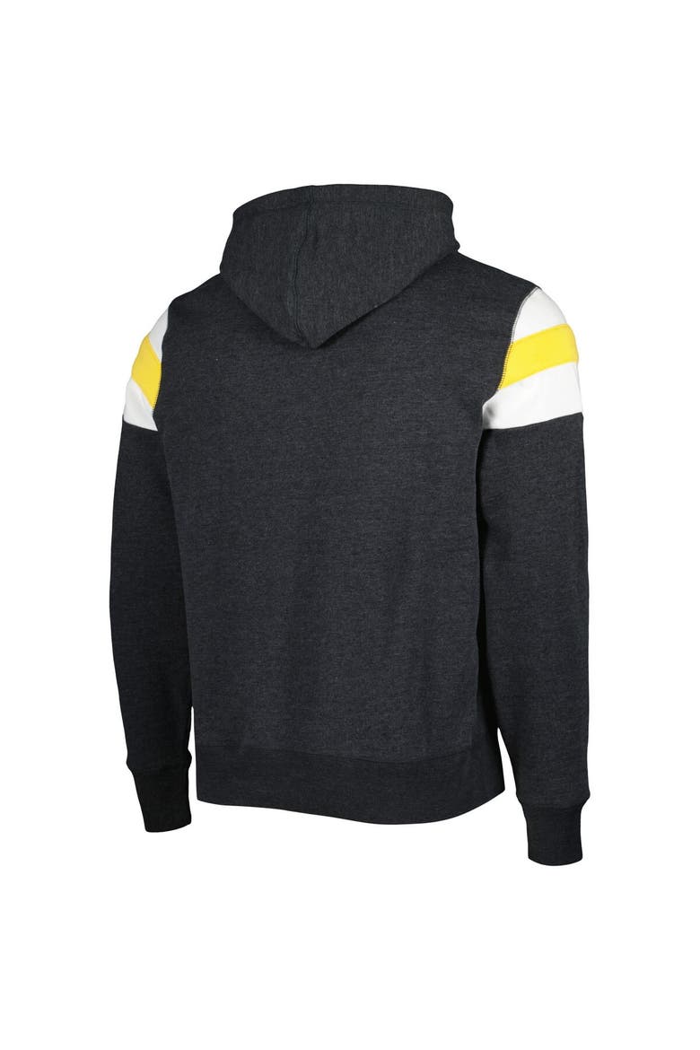 Men's '47 Heathered Heather Black Pittsburgh Steelers Premier Nico Pullover Hoodie, Alternate, color, Heather Black