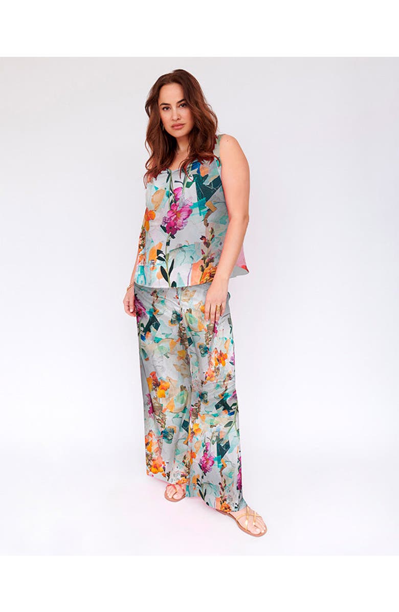 Gabriella Rossetti Sofia Stretch Silk Palazzo Pant in Floral, Main, color, 