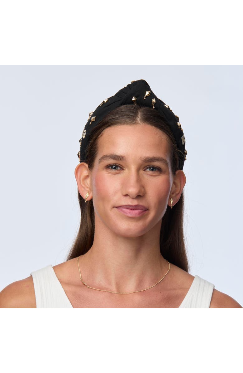 Lele Sadoughi Kappa Alpha Theta Knotted Headband, Alternate, color, Jet 001