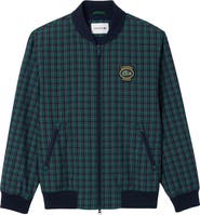 Lacoste Plaid Water Repellent Bomber Jacket