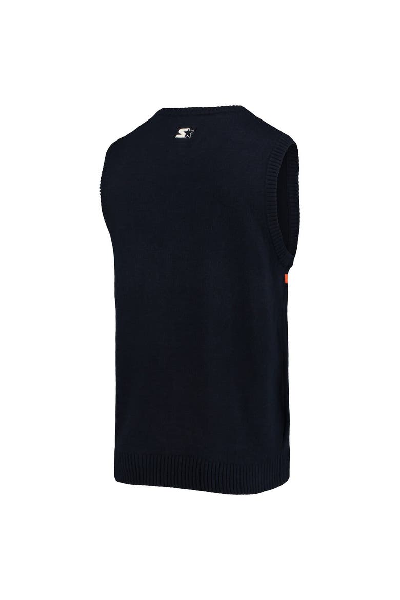 Men's Starter Navy/Orange Chicago Bears Player Sweater Vest, Alternate, color, Navy