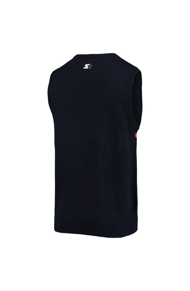 STARTER Men's Starter Navy/Orange Chicago Bears Player Sweater Vest, Alternate, color, Navy