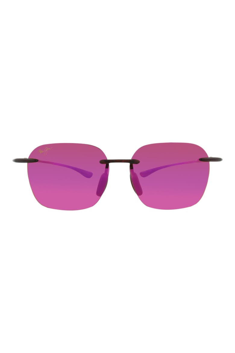 50mm Polarized Rimless Square Sunglasses, Main, color, TORTOISE TORTOISE SUNRISE