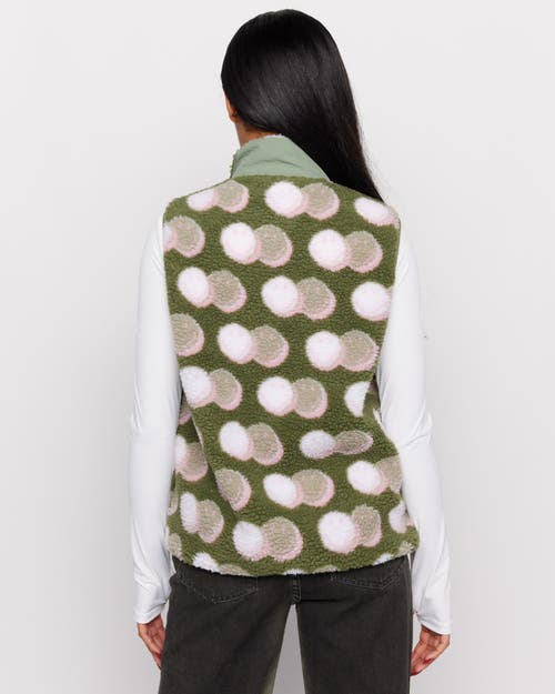 Samii Ryan Jacquard Faux Shearling Vest In Green