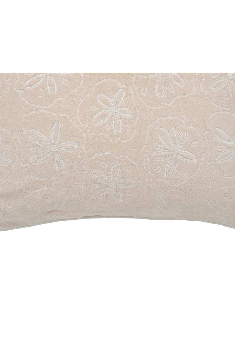 Sand Dollar Velvet Accent Pillow Decor, Alternate, color, Beige