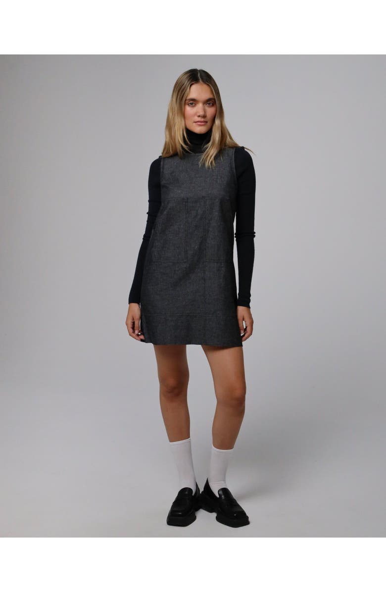 JUANA Denim Atelier Shift Dress, Main, color, Black
