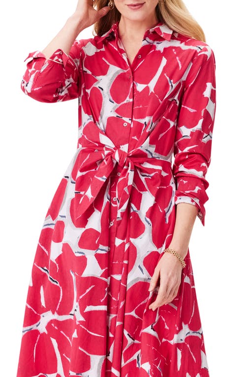 NIC + ZOE NIC+ZOE BOLD PETALS JESSIE STRETCH COTTON SHIRTDRESS