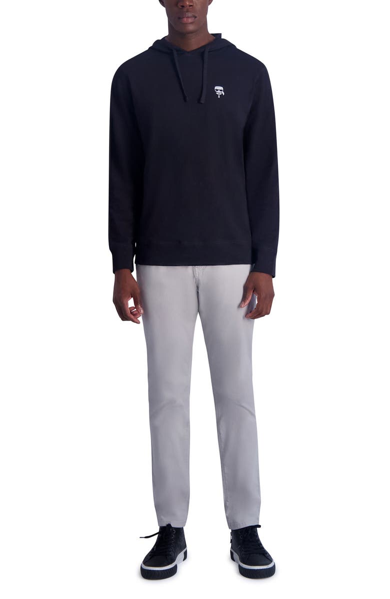 KARL LAGERFELD PARIS Slub Hooded Long Sleeve T-Shirt, Alternate, color,