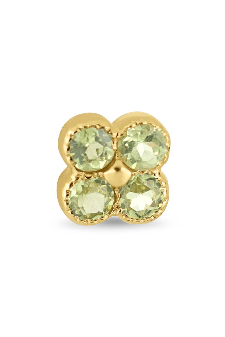 14k Gold Peridot Stud Earrings, Alternate, color, PERIDOT/ 14KY