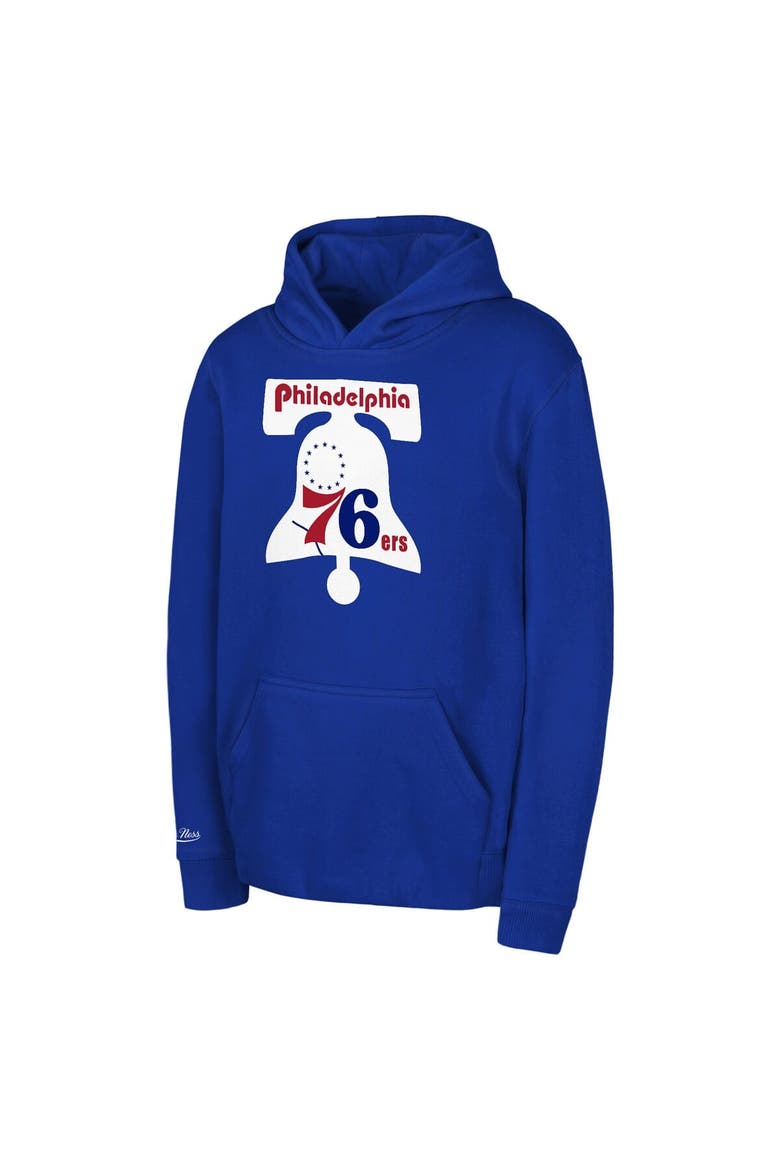 Toddler Mitchell & Ness Royal Philadelphia 76ers Retro Logo Pullover Hoodie, Main, color, Royal