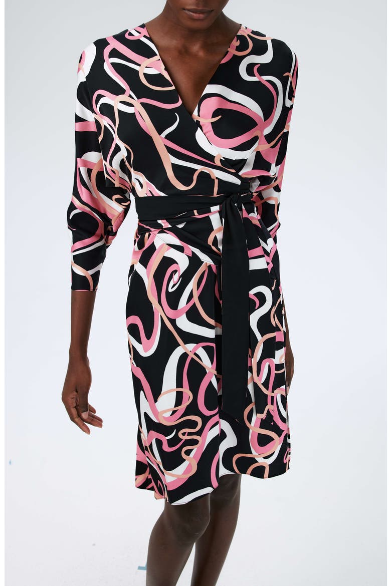 Mikah Long Sleeve Wrap Dress, Alternate, color, CELEBRATION