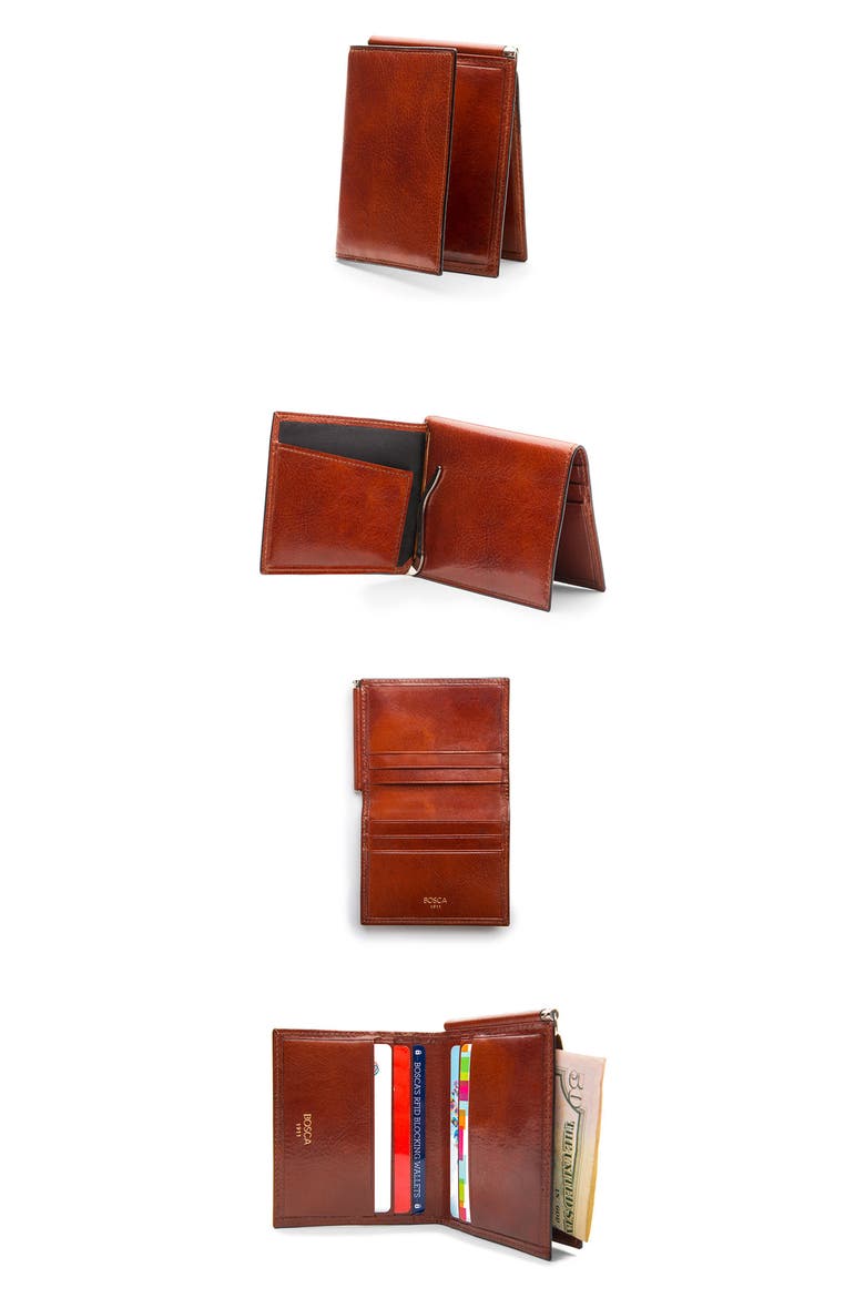 Leather Money Clip Wallet, Alternate, color, AMBER