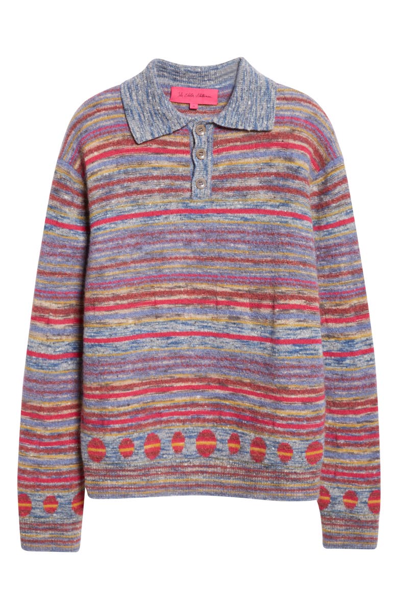 The Elder Statesman Explorer Stripe Cashmere, Wool & Mohair Blend Rugby Sweater, Alternate, color, Explorer Multi