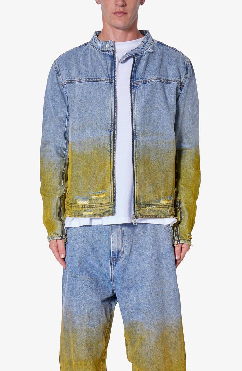 mnml Gradient Zip Denim Jacket, Alternate, color, Blue