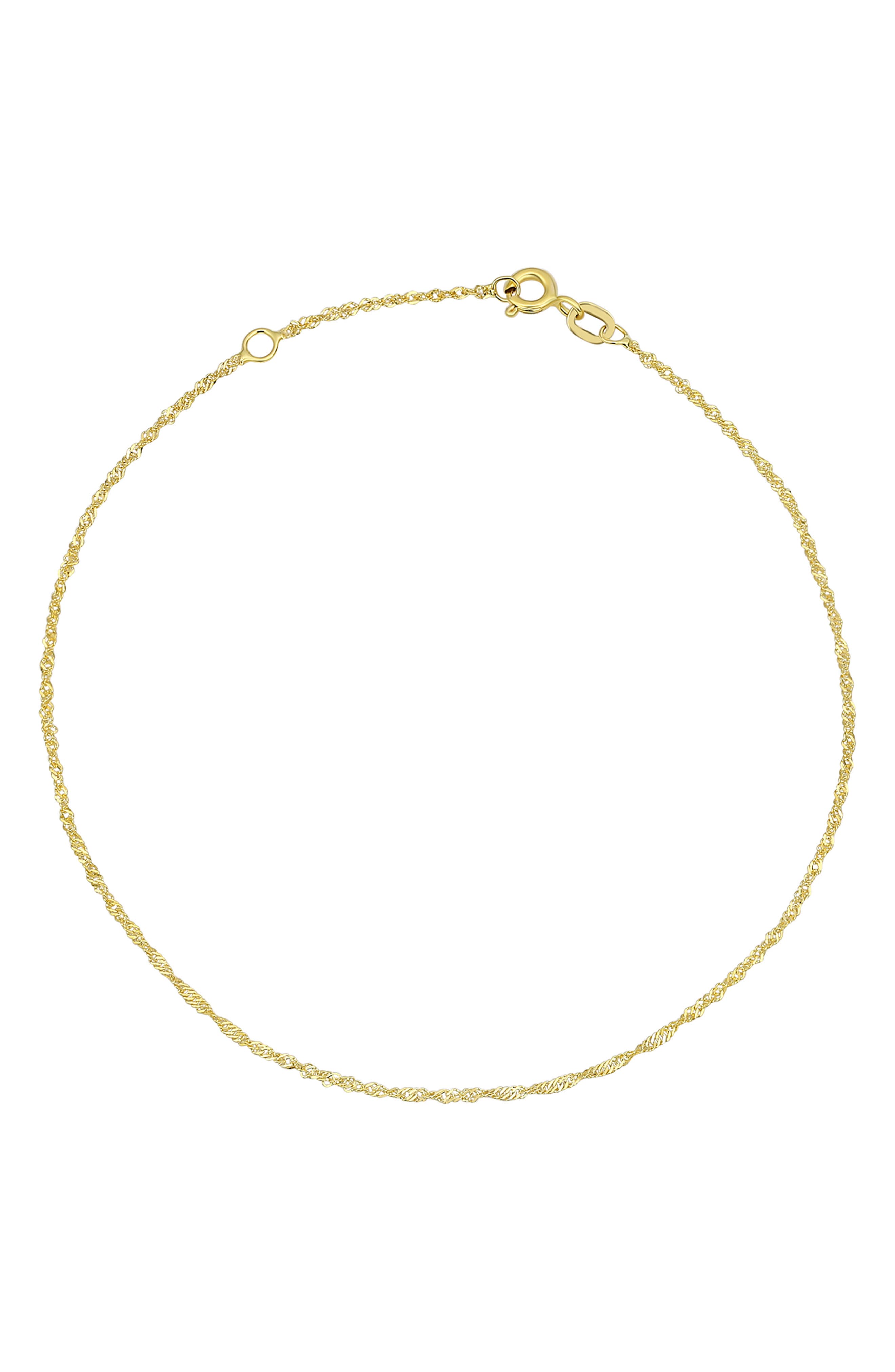 10k Gold Singapore Chain Anklet