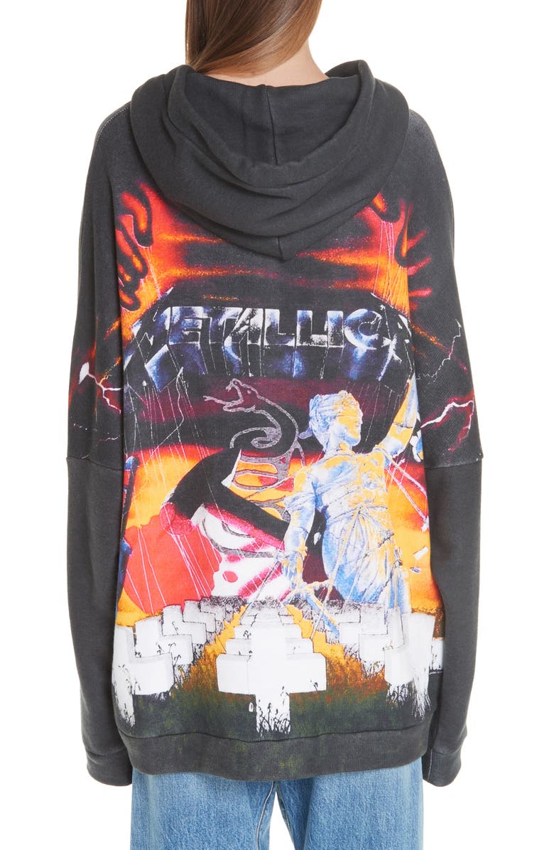 R13 Metallica Print Hoodie, Alternate, color,