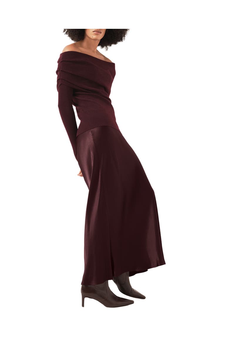 Bardot Knit Top, Alternate, color, Burgundy