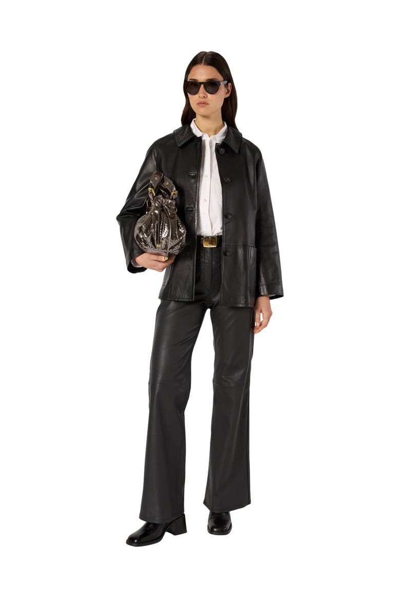 Neva Leather Jacket, Alternate, color, Black