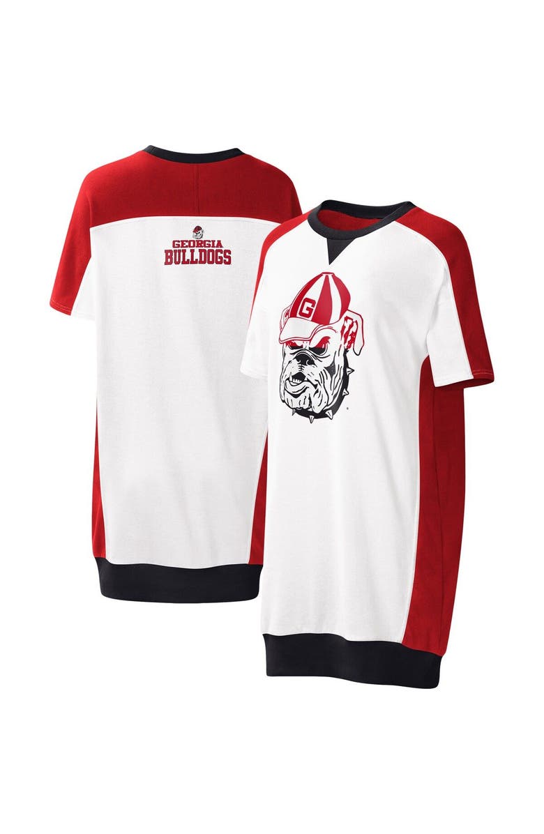 G-III 4HER BY CARL BANKS Women's G-III 4Her by Carl Banks White Georgia Bulldogs Home Run T-Shirt Dress, Main, color,
