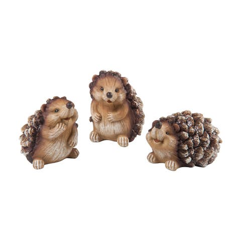 Happy Pinecone Hedgehogs Small Figurines Assortment of 3
