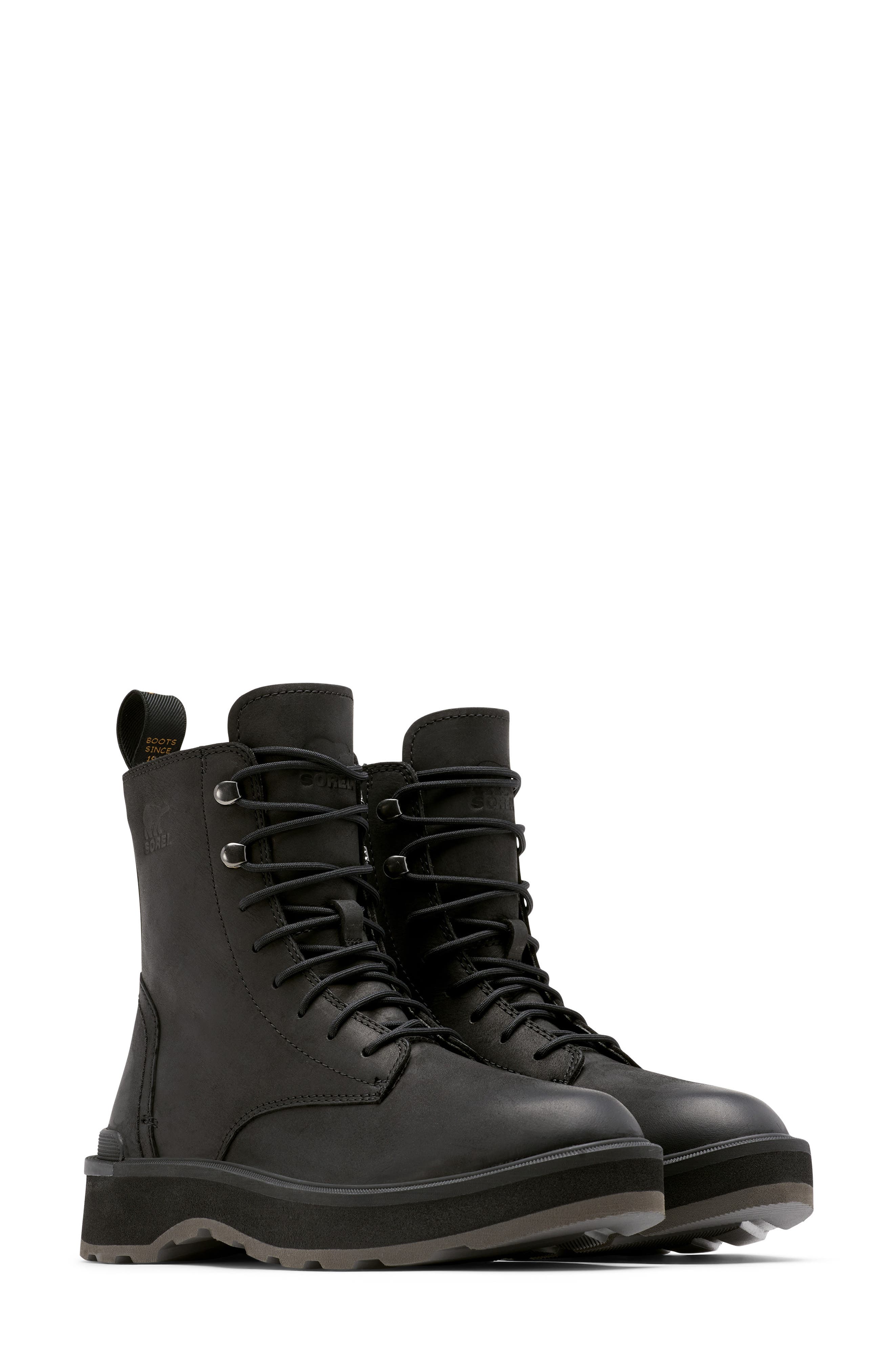 SOREL Hi-Line Platform Combat Boot, Main, color, Black Jet