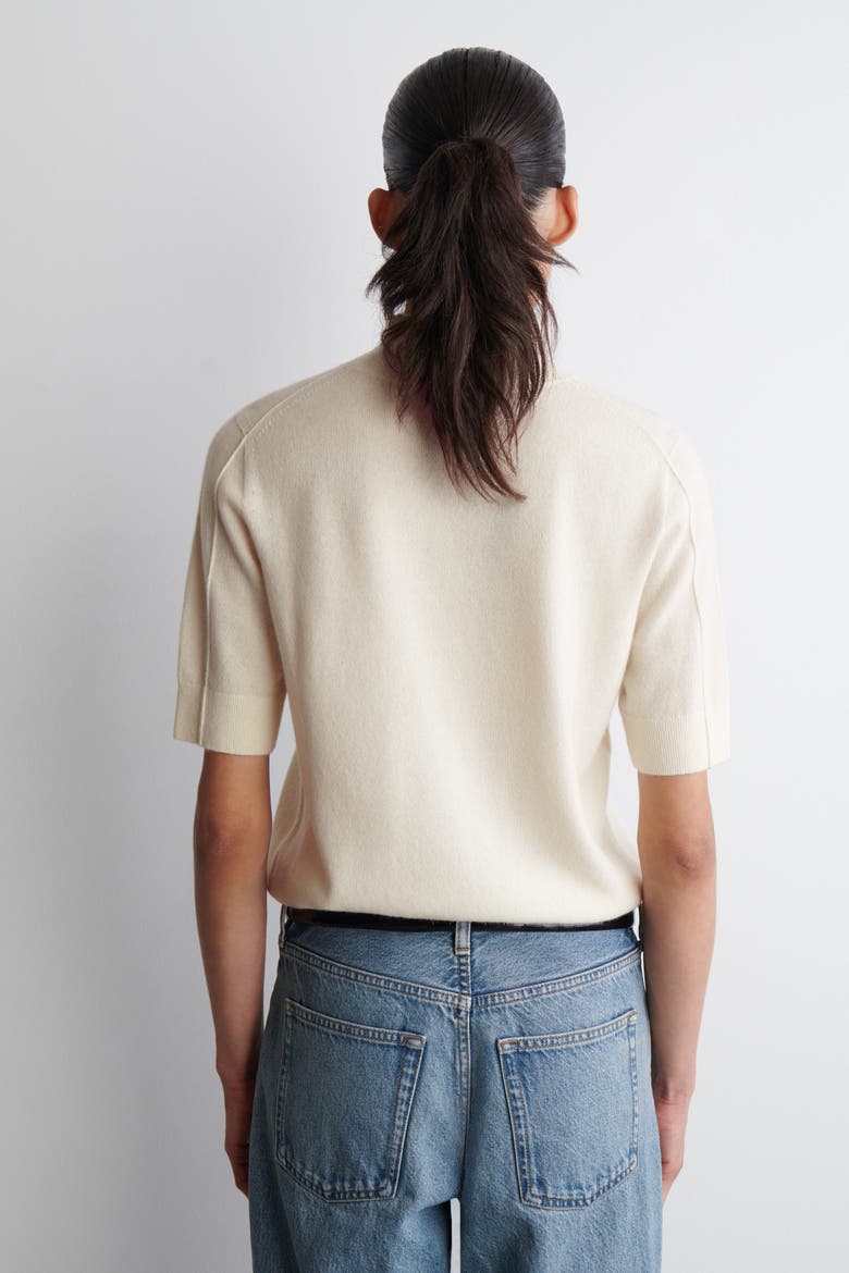 Cashmere Mock-Neck T-Shirt, Alternate, color, IVORY