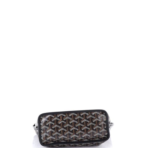 Pre-owned Goyard Goyard Anjou Reversible Tote Printed Coated Canvas Mini In Black